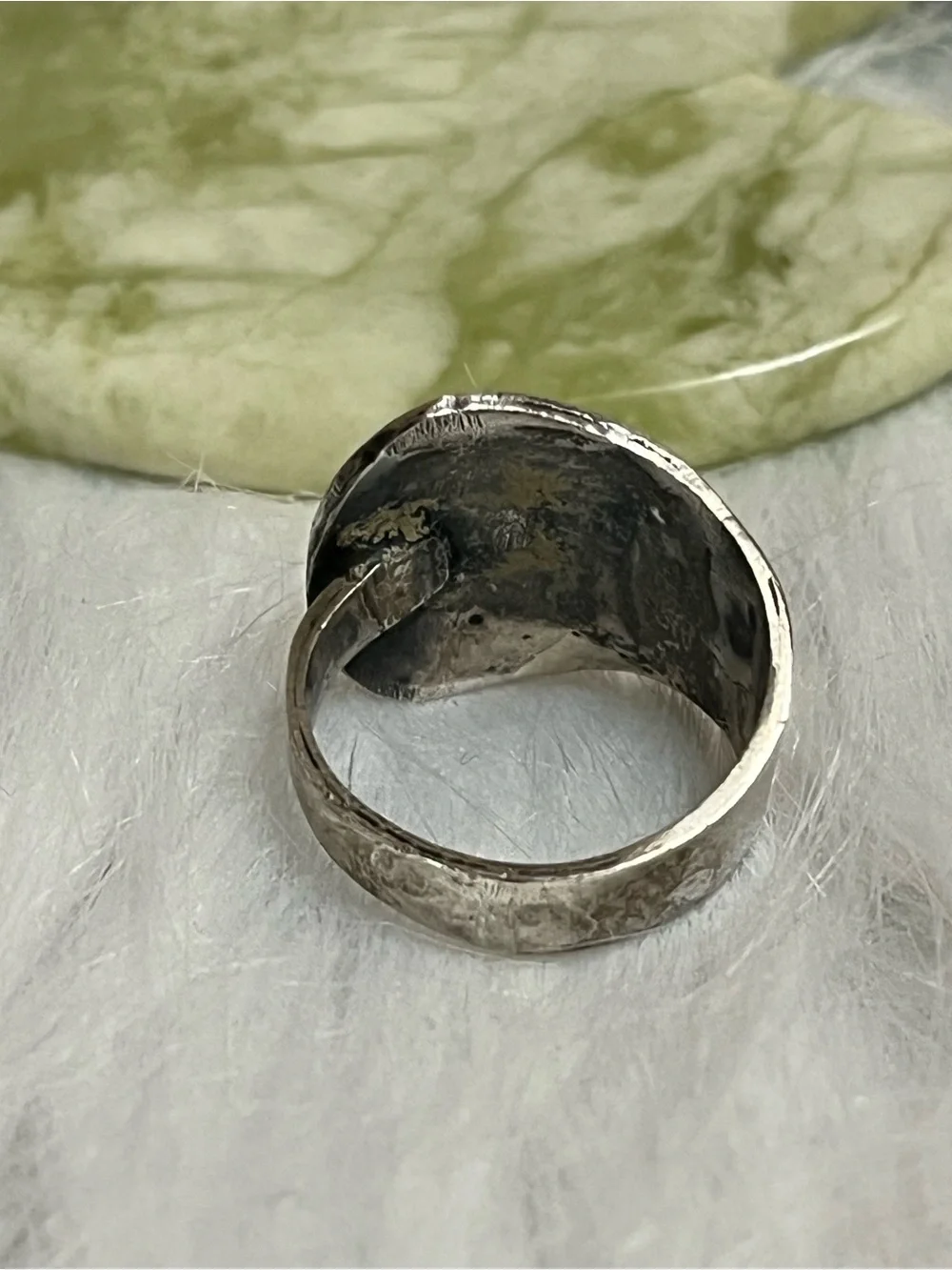 Navajo Style Thunderbird Spoon Ring
